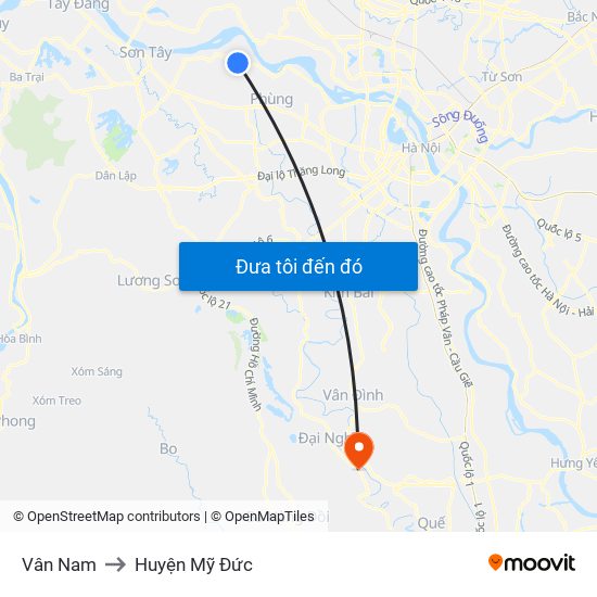 Vân Nam to Huyện Mỹ Đức map