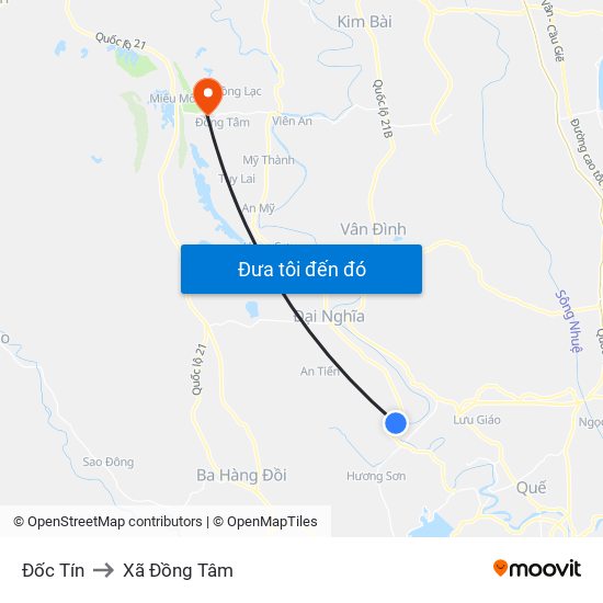 Đốc Tín to Xã Đồng Tâm map