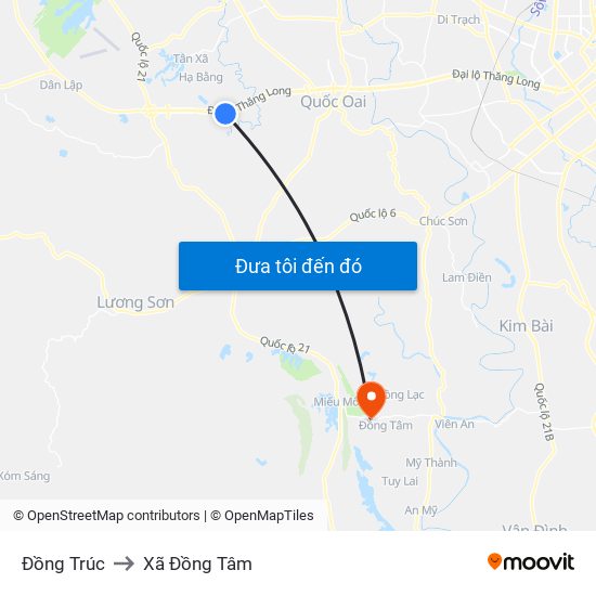 Đồng Trúc to Xã Đồng Tâm map