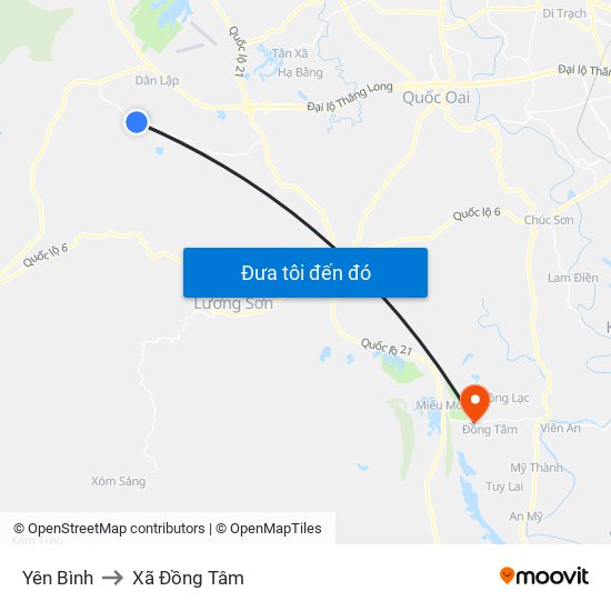 Yên Bình to Xã Đồng Tâm map