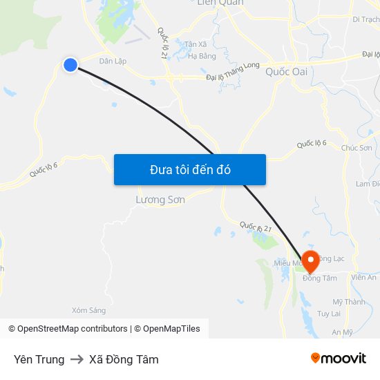 Yên Trung to Xã Đồng Tâm map