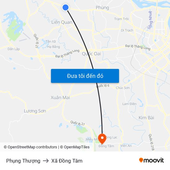 Phụng Thượng to Xã Đồng Tâm map