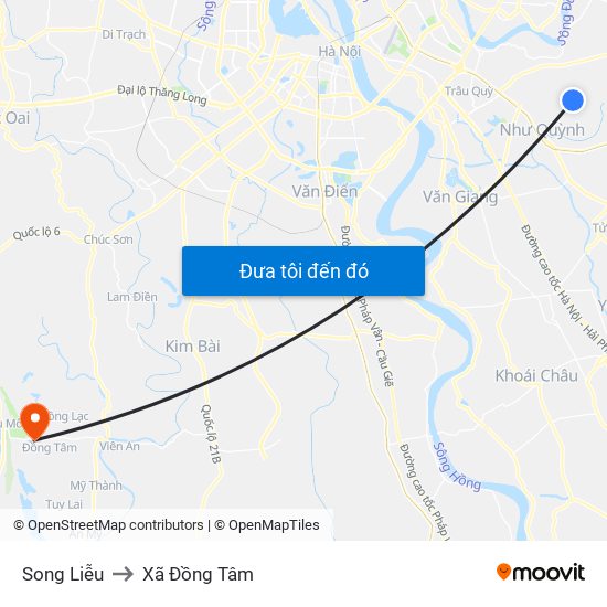 Song Liễu to Xã Đồng Tâm map