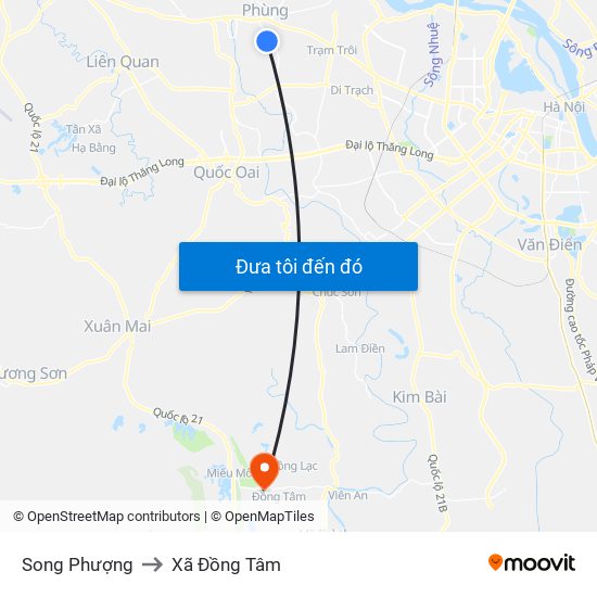 Song Phượng to Xã Đồng Tâm map