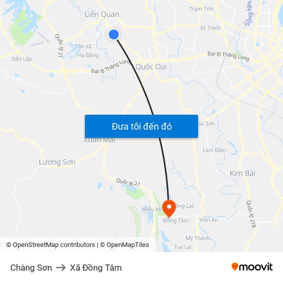 Chàng Sơn to Xã Đồng Tâm map