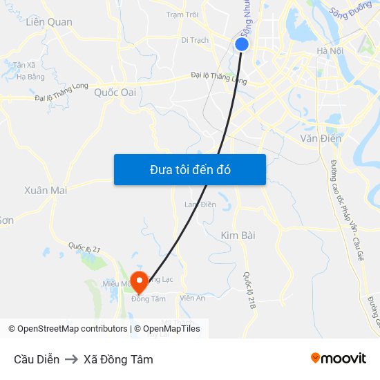 Cầu Diễn to Xã Đồng Tâm map