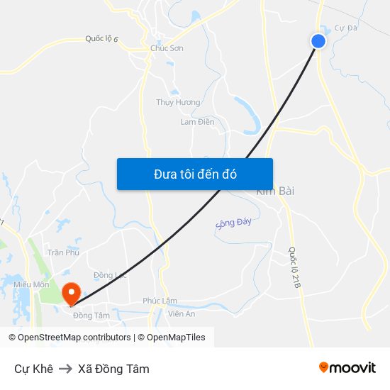 Cự Khê to Xã Đồng Tâm map
