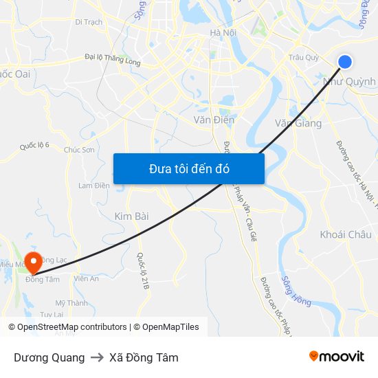 Dương Quang to Xã Đồng Tâm map