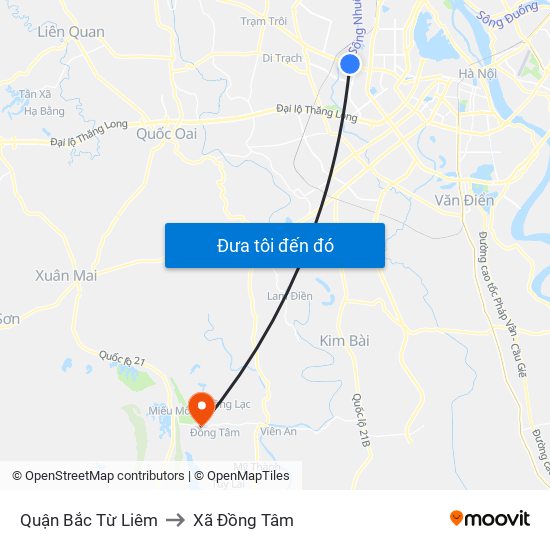 Quận Bắc Từ Liêm to Xã Đồng Tâm map