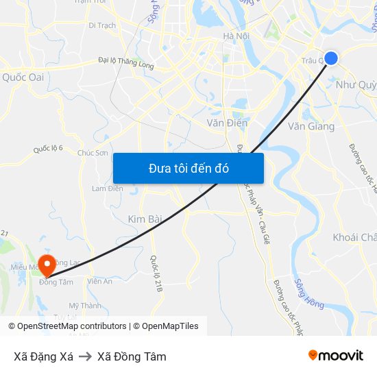 Xã Đặng Xá to Xã Đồng Tâm map