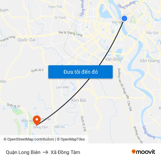 Quận Long Biên to Xã Đồng Tâm map