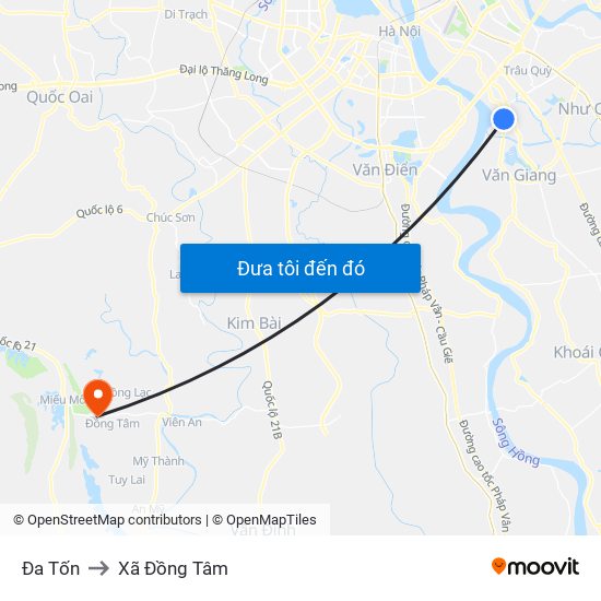 Đa Tốn to Xã Đồng Tâm map