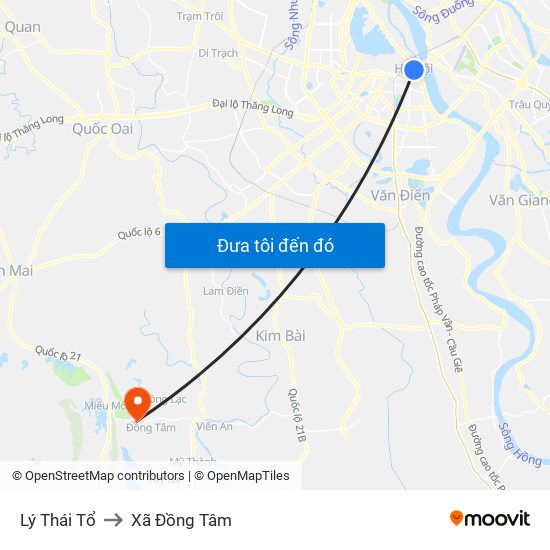 Lý Thái Tổ to Xã Đồng Tâm map