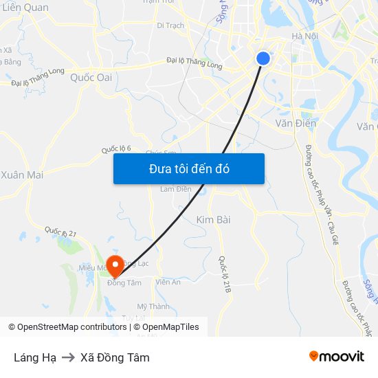 Láng Hạ to Xã Đồng Tâm map