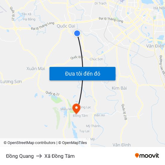 Đồng Quang to Xã Đồng Tâm map