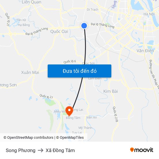 Song Phương to Xã Đồng Tâm map