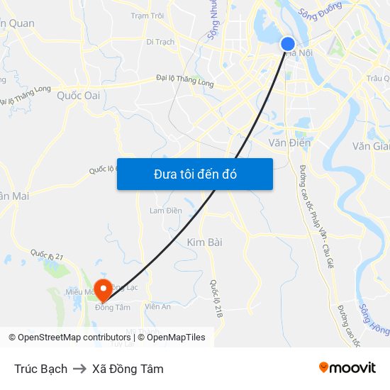 Trúc Bạch to Xã Đồng Tâm map