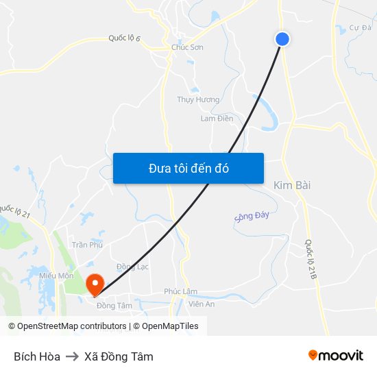 Bích Hòa to Xã Đồng Tâm map