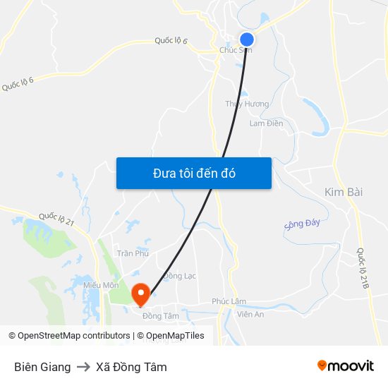 Biên Giang to Xã Đồng Tâm map