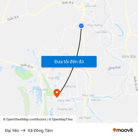 Đại Yên to Xã Đồng Tâm map