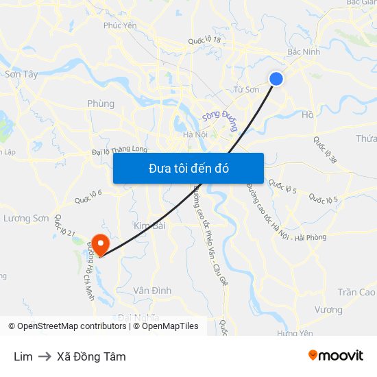 Lim to Xã Đồng Tâm map