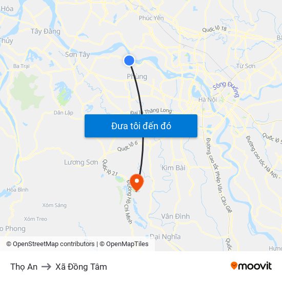 Thọ An to Xã Đồng Tâm map