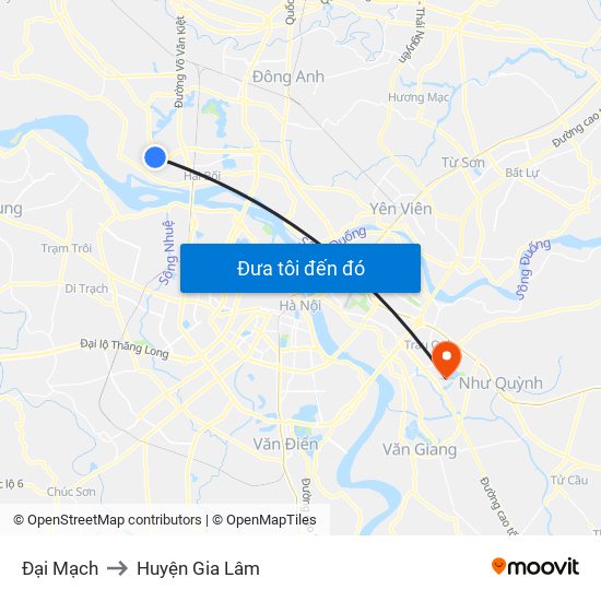 Đại Mạch to Huyện Gia Lâm map