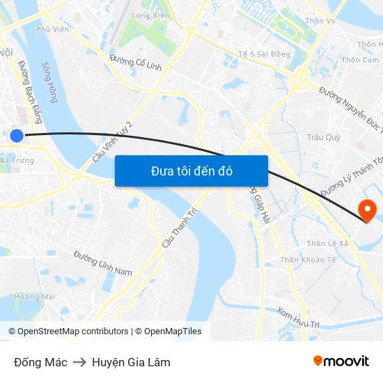 Đống Mác to Huyện Gia Lâm map