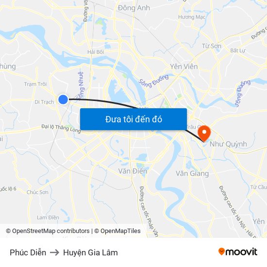 Phúc Diễn to Huyện Gia Lâm map