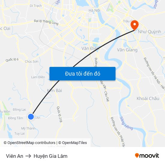 Viên An to Huyện Gia Lâm map