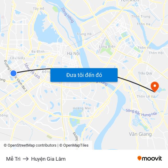 Mễ Trì to Huyện Gia Lâm map