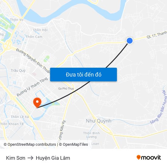 Kim Sơn to Huyện Gia Lâm map