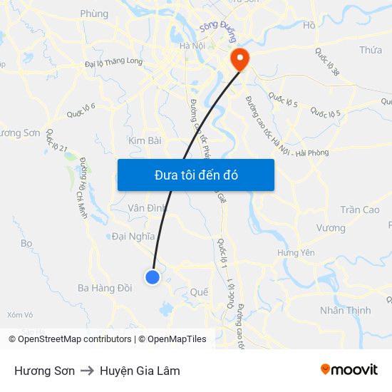 Hương Sơn to Huyện Gia Lâm map