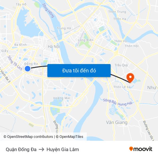 Quận Đống Đa to Huyện Gia Lâm map