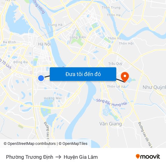 Phường Trương Định to Huyện Gia Lâm map