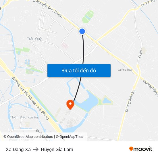 Xã Đặng Xá to Huyện Gia Lâm map