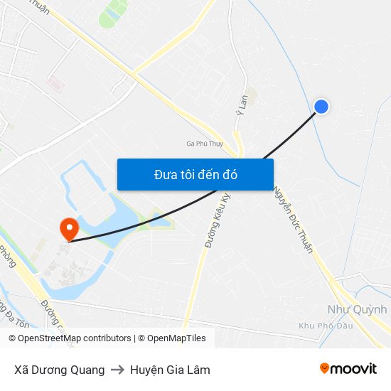 Xã Dương Quang to Huyện Gia Lâm map