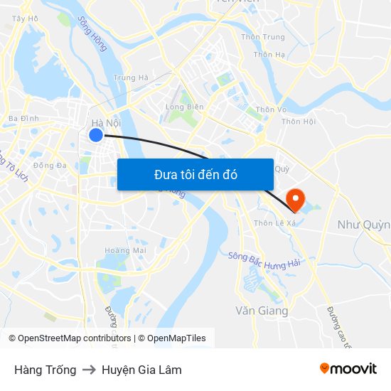 Hàng Trống to Huyện Gia Lâm map