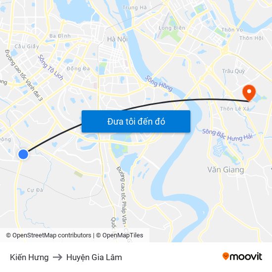 Kiến Hưng to Huyện Gia Lâm map