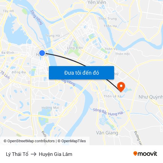 Lý Thái Tổ to Huyện Gia Lâm map