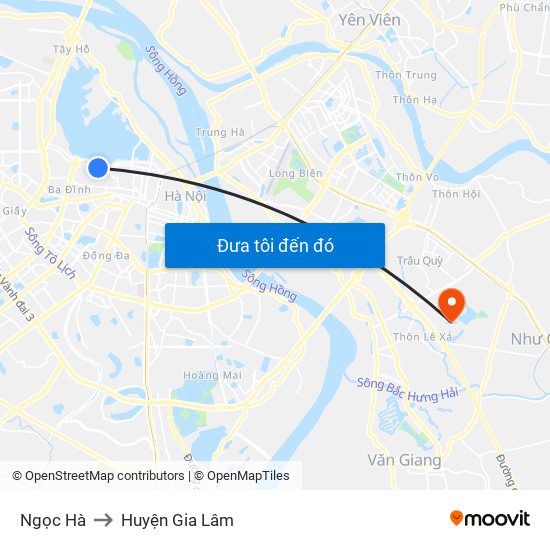 Ngọc Hà to Huyện Gia Lâm map