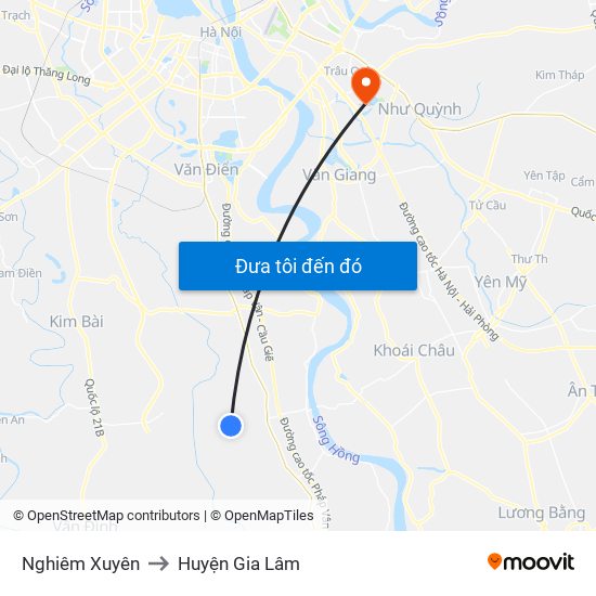 Nghiêm Xuyên to Huyện Gia Lâm map