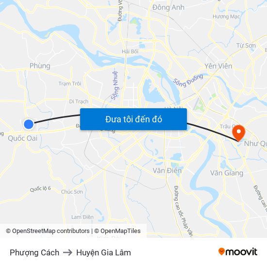 Phượng Cách to Huyện Gia Lâm map