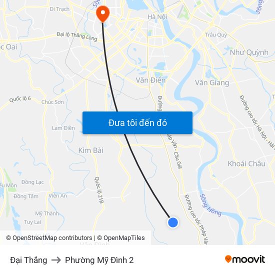 Đại Thắng to Phường Mỹ Đình 2 map