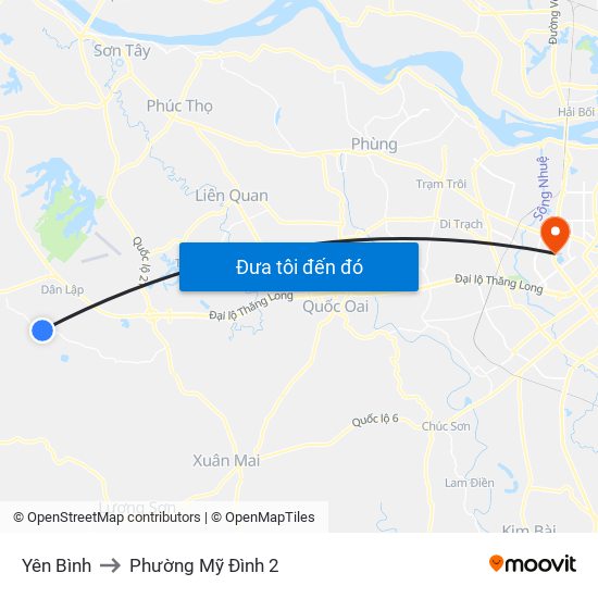 Yên Bình to Phường Mỹ Đình 2 map