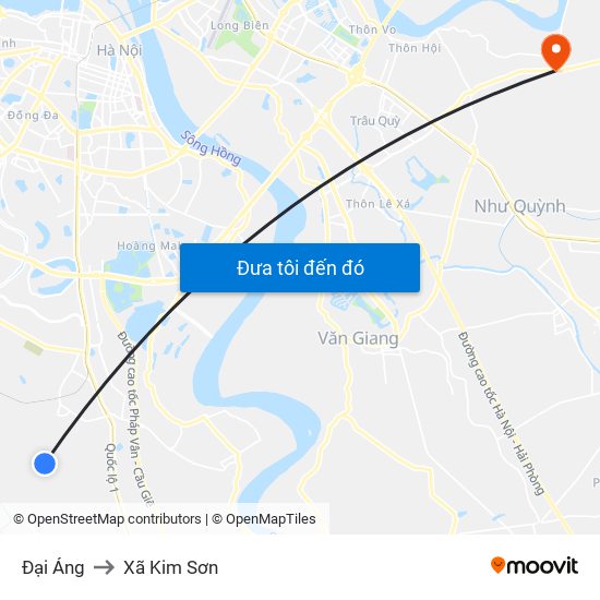 Đại Áng to Xã Kim Sơn map