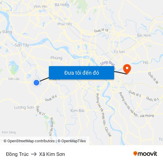 Đồng Trúc to Xã Kim Sơn map