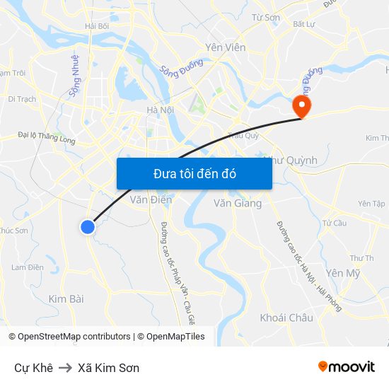 Cự Khê to Xã Kim Sơn map