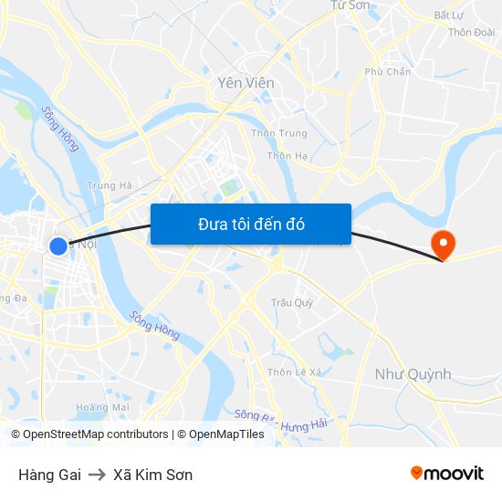 Hàng Gai to Xã Kim Sơn map