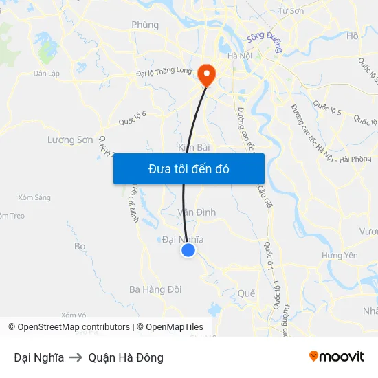 Đại Nghĩa to Quận Hà Đông map